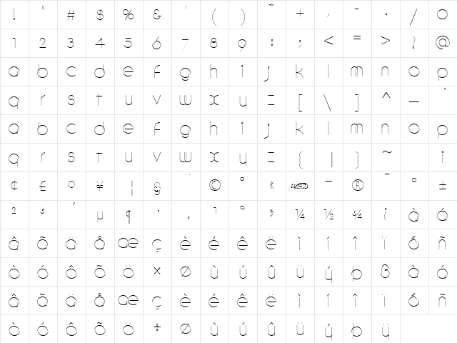 Debevic Circular Regular  glyph index