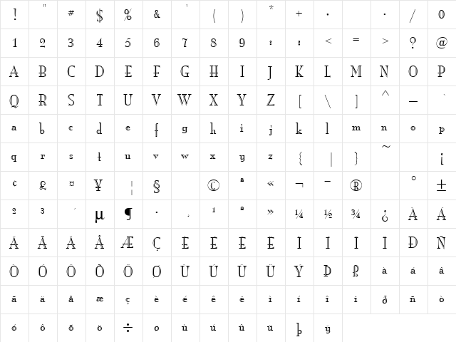 Mona Lisa ICG Recut  glyph index