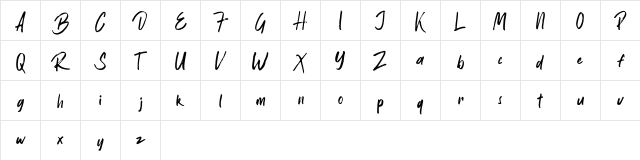 Bintale Regular  glyph index
