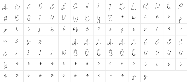 Young Boy Demo Regular  glyph index