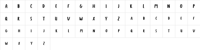 FREETAPE Regular  glyph index