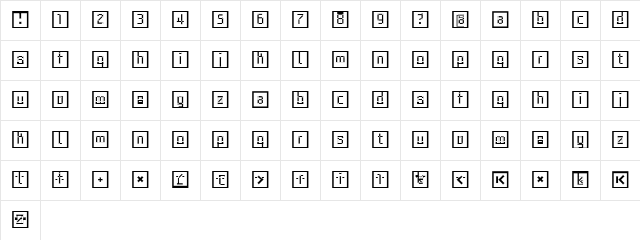 ArcheTypoBricks Regular  glyph index