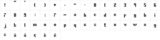 geomet Regular  glyph index