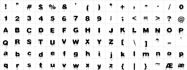 Plasma Drip BRK Regular  glyph index