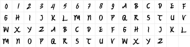 ZOJIHUN Regular  glyph index