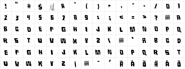 Universum Invenire Regular  glyph index