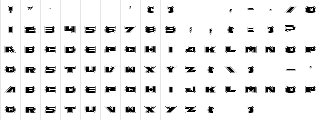 Excelsior Pro Pro  glyph index