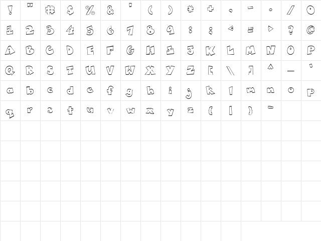 Ck Blockhead Regular  glyph index