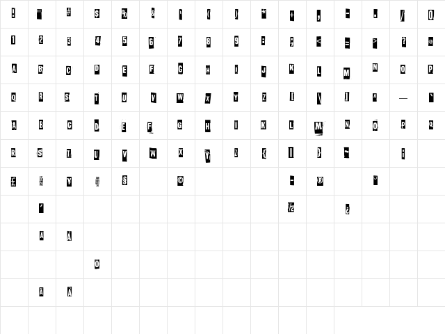 Slave only dreams to be king Regular  glyph index