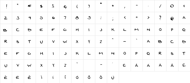 zoi Regular  glyph index