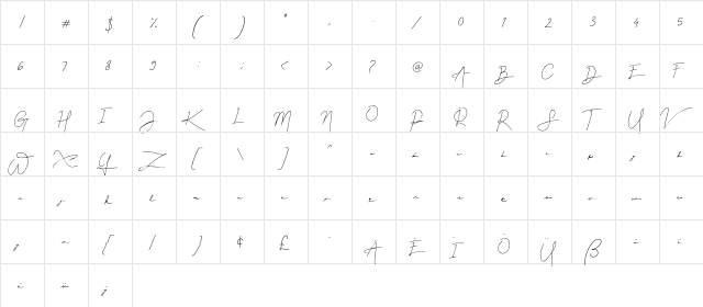 Gellattik Janggan Regular  glyph index