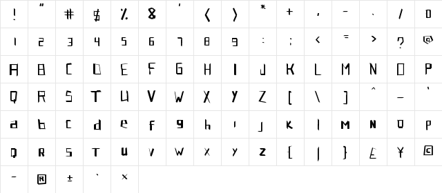 Son of a Snitch Regular  glyph index