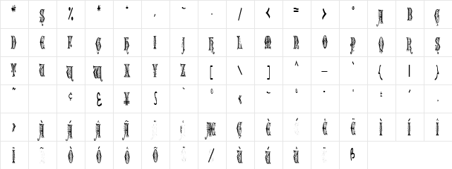 Flower Regular  glyph index