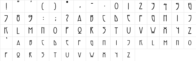 Adresack Regular  glyph index