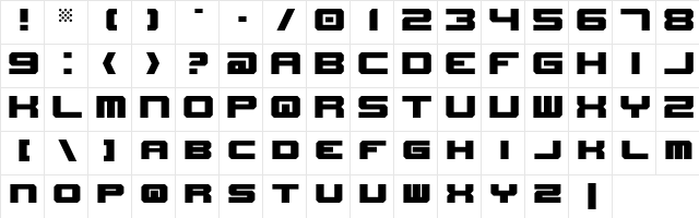 New Horizons Nominal  glyph index