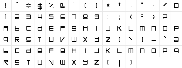 TrapperJohn Regular  glyph index