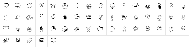 Tombats Smilies Regular  glyph index