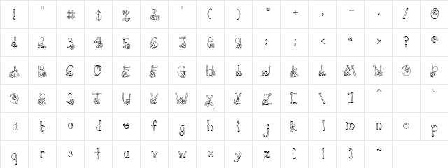 LD Leaves Regular  glyph index
