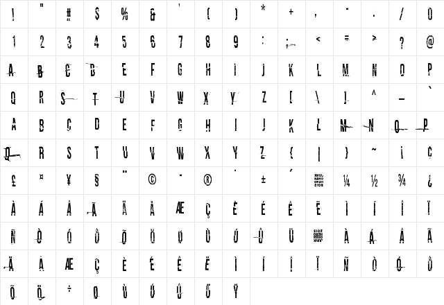 I tell you all my secrets Regular  glyph index