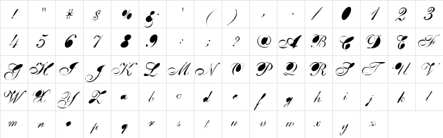 BreastBomb Regular  glyph index