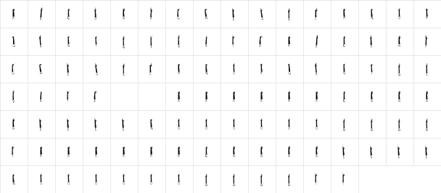 Handey Inner  glyph index
