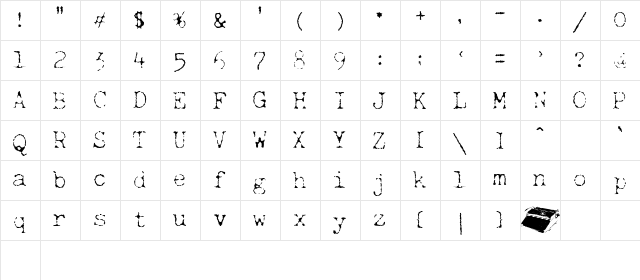 LD Olympia Standard Regular  glyph index