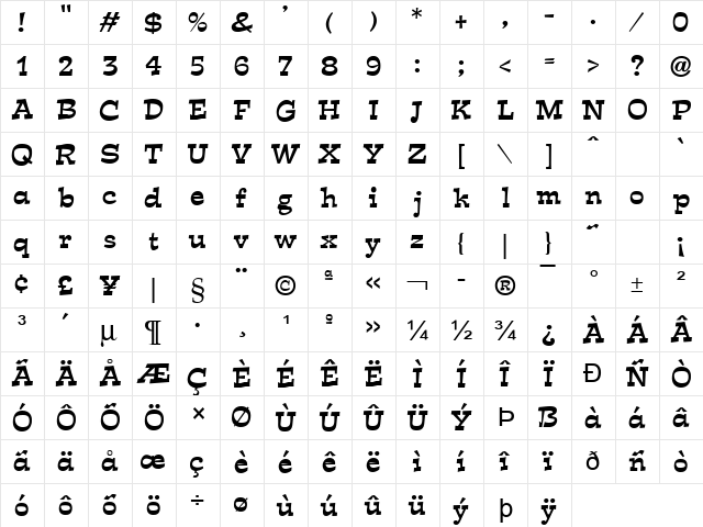 Expose Normal  glyph index