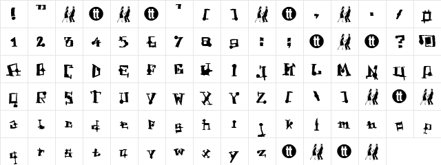 FrogAss Regular  glyph index