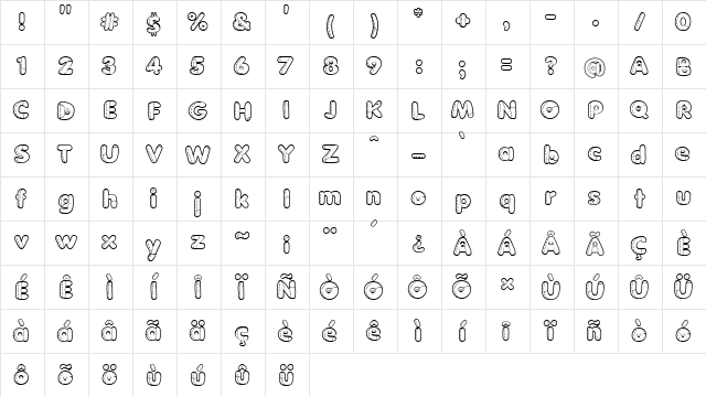 Boneca de Pano Regular  glyph index