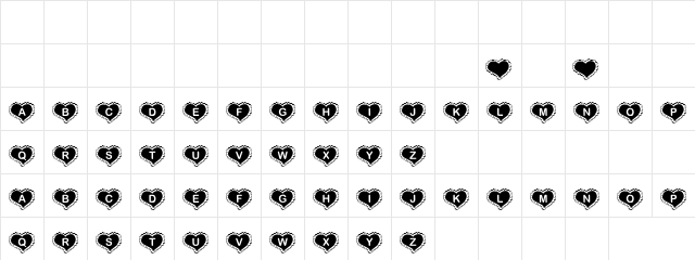 Pillove Regular  glyph index