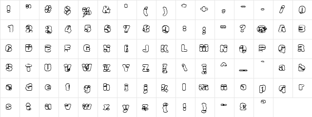 Joblot Regular  glyph index
