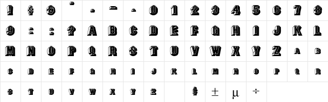 Lee Capitals Regular  glyph index