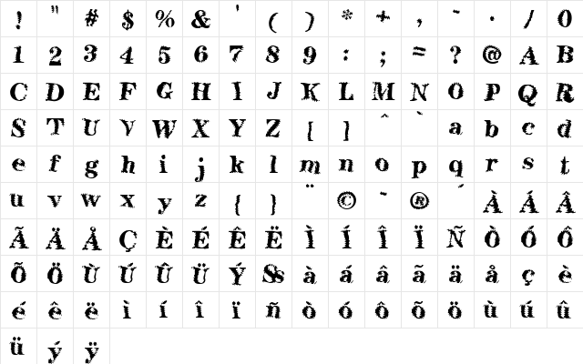 AICoffee Regular  glyph index