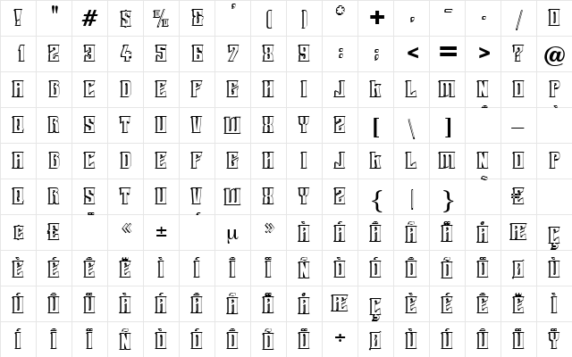Soccer Regular  glyph index
