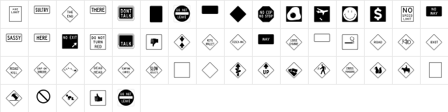 InterstatePi-Four Regular  glyph index