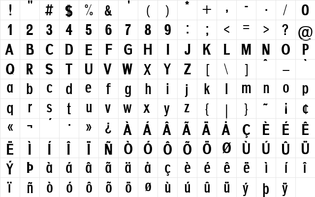 AGAJDA Extra-Bold  glyph index