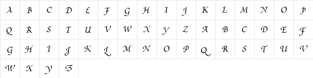 PoeticaSuppSwashCapitalsI RomanItalic  glyph index
