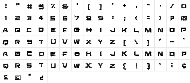 Saucer BB Regular  glyph index
