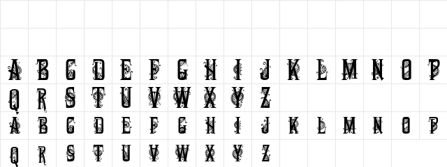 Decorated Antiqua Regular  glyph index