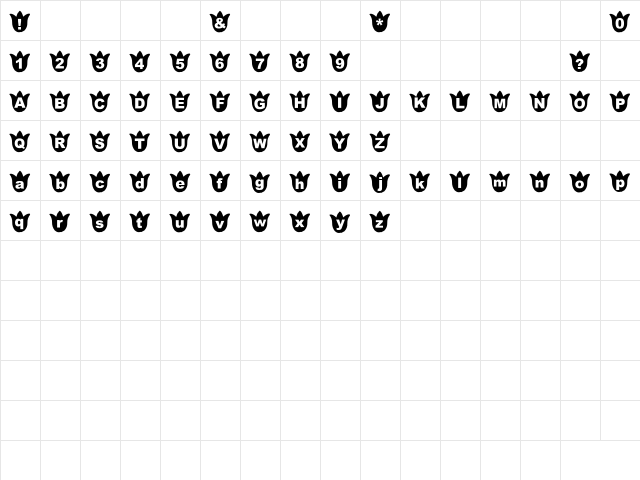 Michotulip Regular  glyph index
