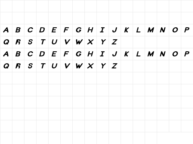 Swans 1 Bold Italic  glyph index