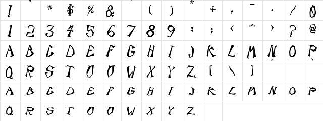 Scorpion Black  glyph index