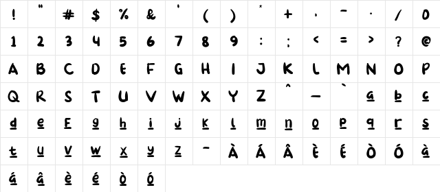 Loster Regular  glyph index