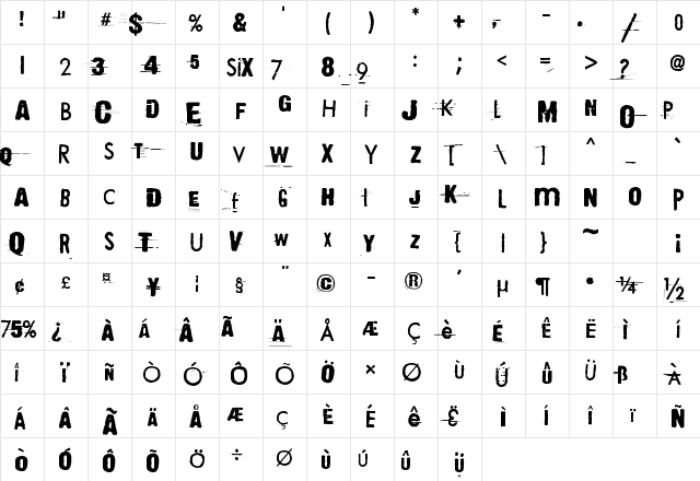 They're coming to take me away Regular  glyph index
