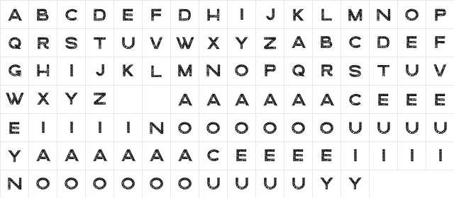 Loveolline Sans Ro F Regular  glyph index