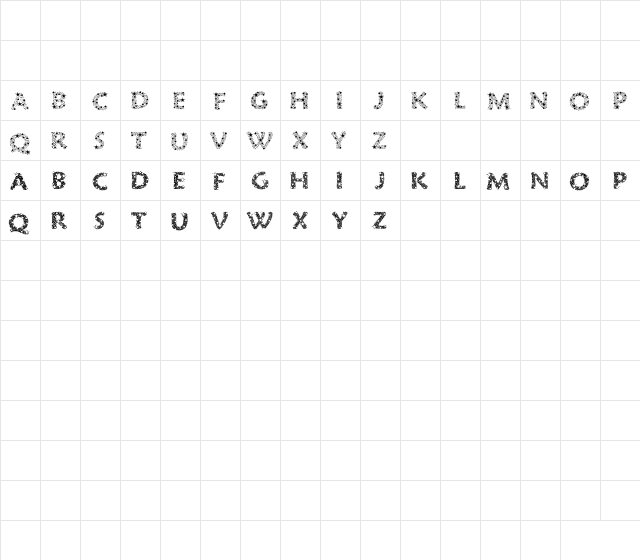 Razzle Dazzle Regular  glyph index