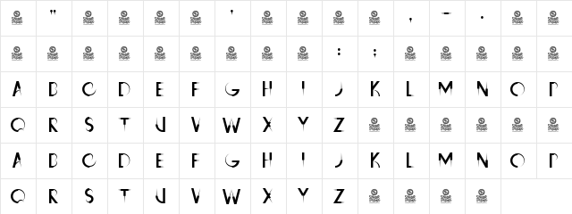 Raven's Claws Regular  glyph index