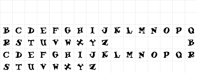 Gadzoox Bold  glyph index