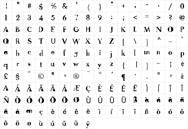 FudoniTwo Regular  glyph index