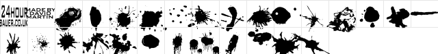 Split splat splodge Regular  glyph index